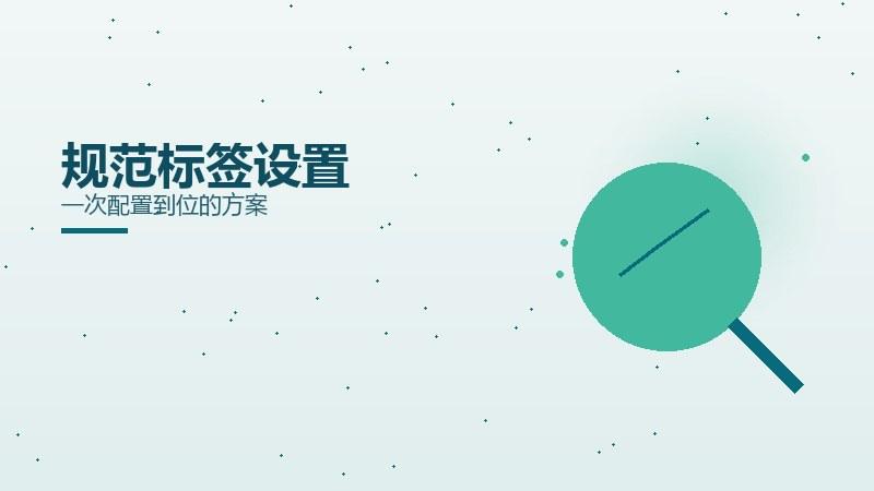 深度之道·规范标签设置一次配置到位的方案